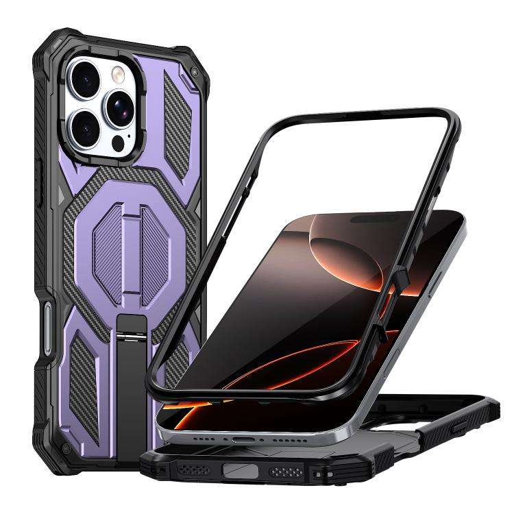 Hidden Metal Holder Magnetic Shockproof Phone Case, For iPhone 17 Pro Max, For iPhone 17 Pro, For...