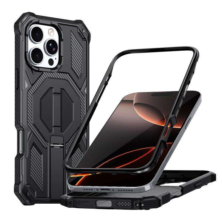 Hidden Metal Holder Magnetic Shockproof Phone Case, For iPhone 17 Pro Max, For iPhone 17 Pro, For...