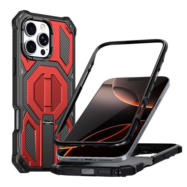 Hidden Metal Holder Magnetic Shockproof Phone Case, For iPhone 17 Pro Max, For iPhone 17 Pro, For...