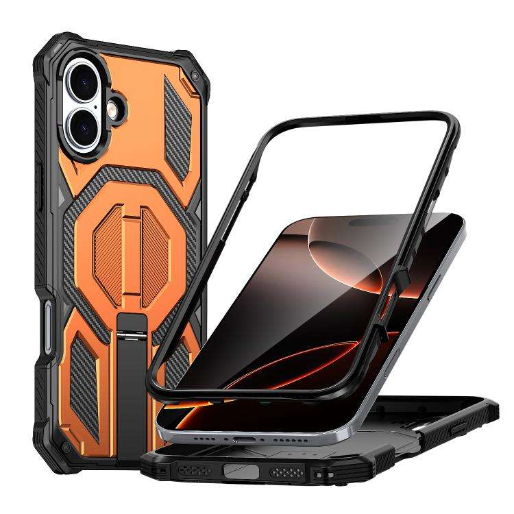 Hidden Metal Holder Magnetic Shockproof Phone Case, For iPhone 17 Pro Max, For iPhone 17 Pro, For...