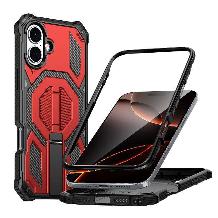 Hidden Metal Holder Magnetic Shockproof Phone Case, For iPhone 17 Pro Max, For iPhone 17 Pro, For...