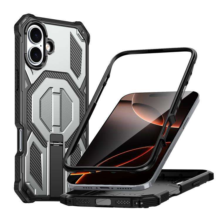 Hidden Metal Holder Magnetic Shockproof Phone Case, For iPhone 17 Pro Max, For iPhone 17 Pro, For...