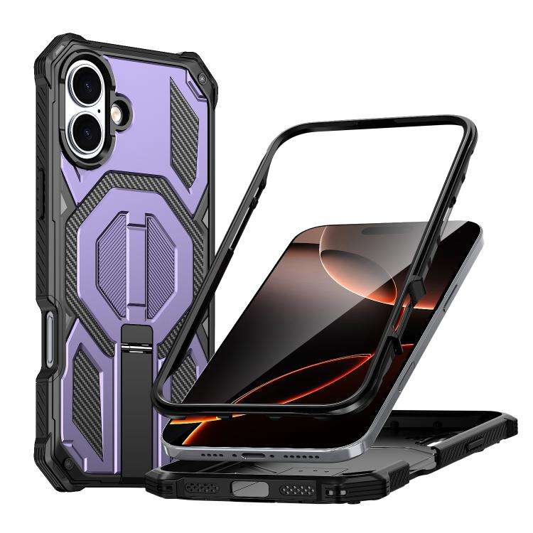 Hidden Metal Holder Magnetic Shockproof Phone Case, For iPhone 17 Pro Max, For iPhone 17 Pro, For...
