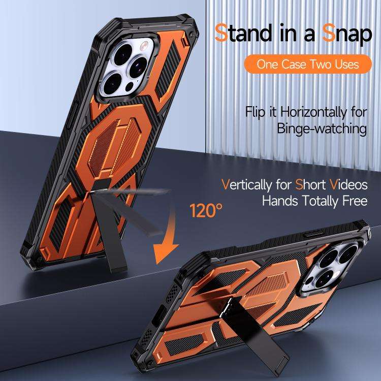 Hidden Metal Holder Magnetic Shockproof Phone Case, For iPhone 15 Pro Max, For iPhone 15 Pro, For...