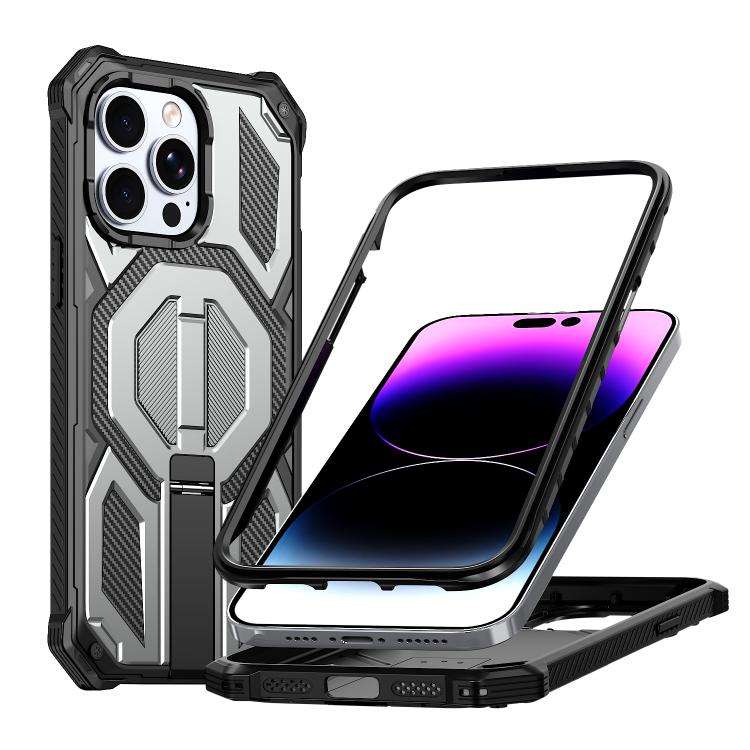 Hidden Metal Holder Magnetic Shockproof Phone Case, For iPhone 15 Pro Max, For iPhone 15 Pro, For...