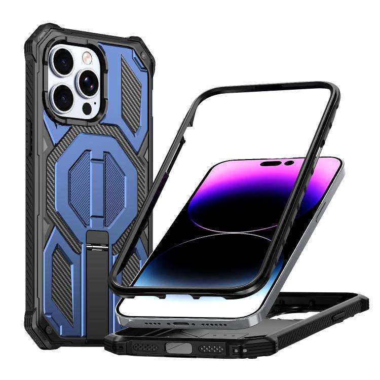 Hidden Metal Holder Magnetic Shockproof Phone Case, For iPhone 15 Pro Max, For iPhone 15 Pro, For...