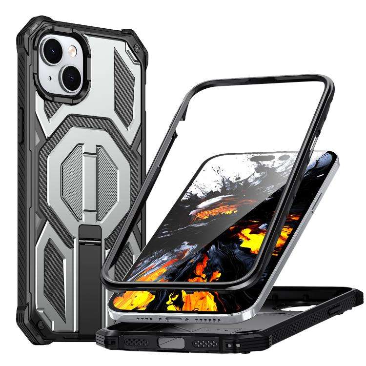 Hidden Metal Holder Magnetic Shockproof Phone Case, For iPhone 15 Pro Max, For iPhone 15 Pro, For...
