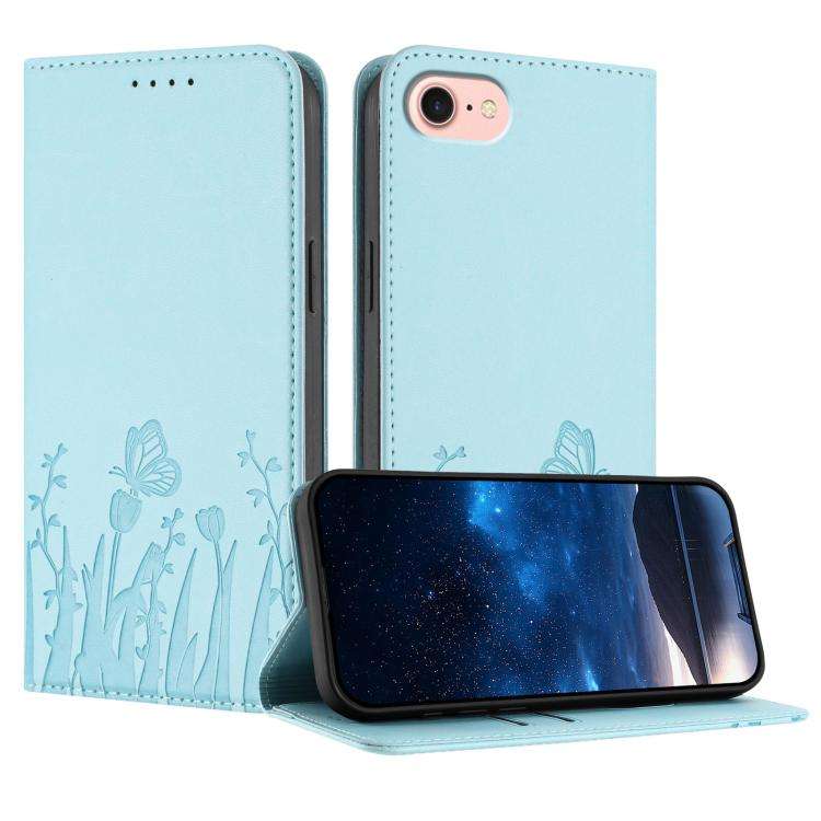 Tulips Butterfly Pattern Magnetic Vegan Leather Phone Case, For iPhone 18 Pro / 17 Pro, For iPhon...