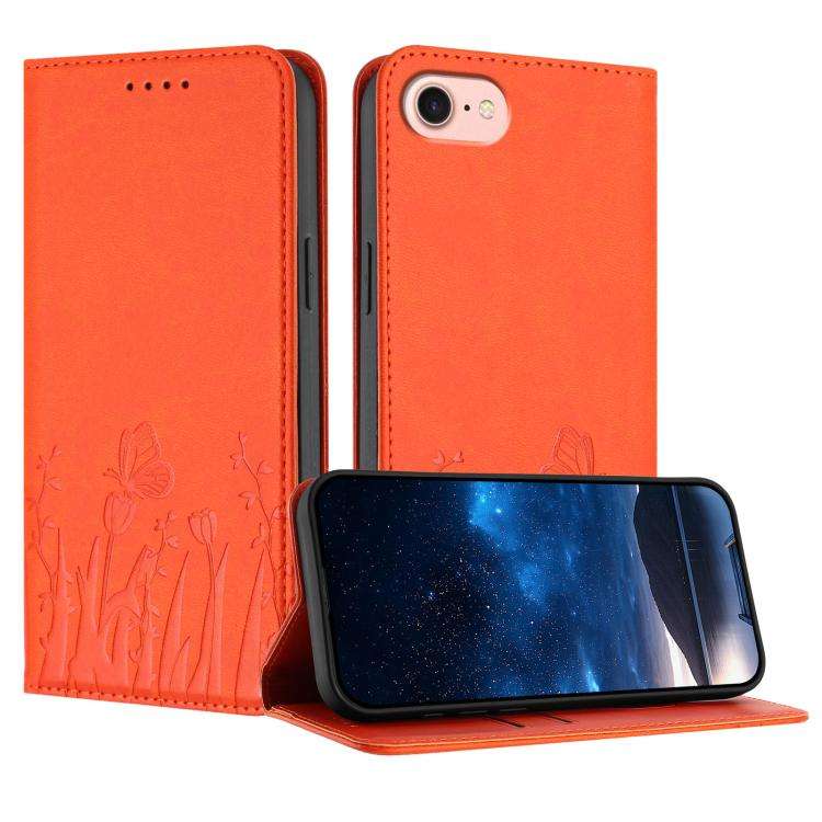 Tulips Butterfly Pattern Magnetic Vegan Leather Phone Case, For iPhone 18 Pro / 17 Pro, For iPhon...