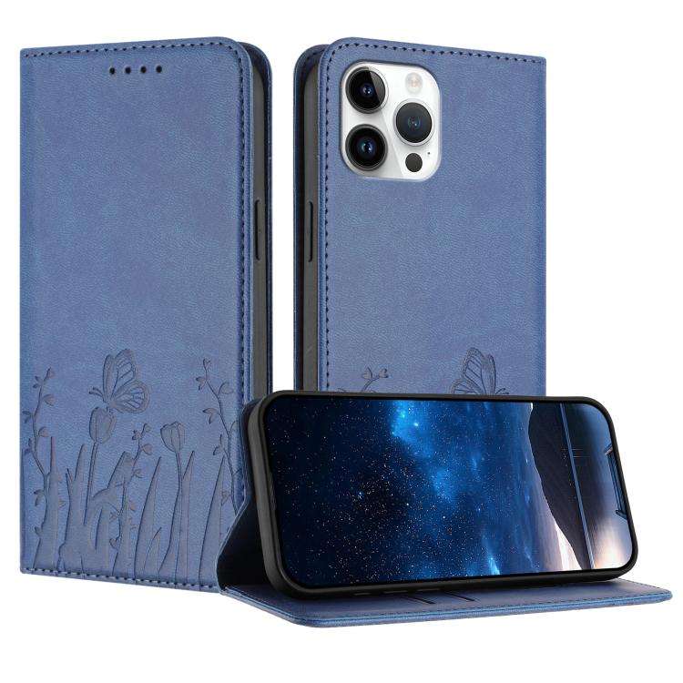Tulips Butterfly Pattern Magnetic Vegan Leather Phone Case, For iPhone 13, For iPhone 13 mini, Fo...