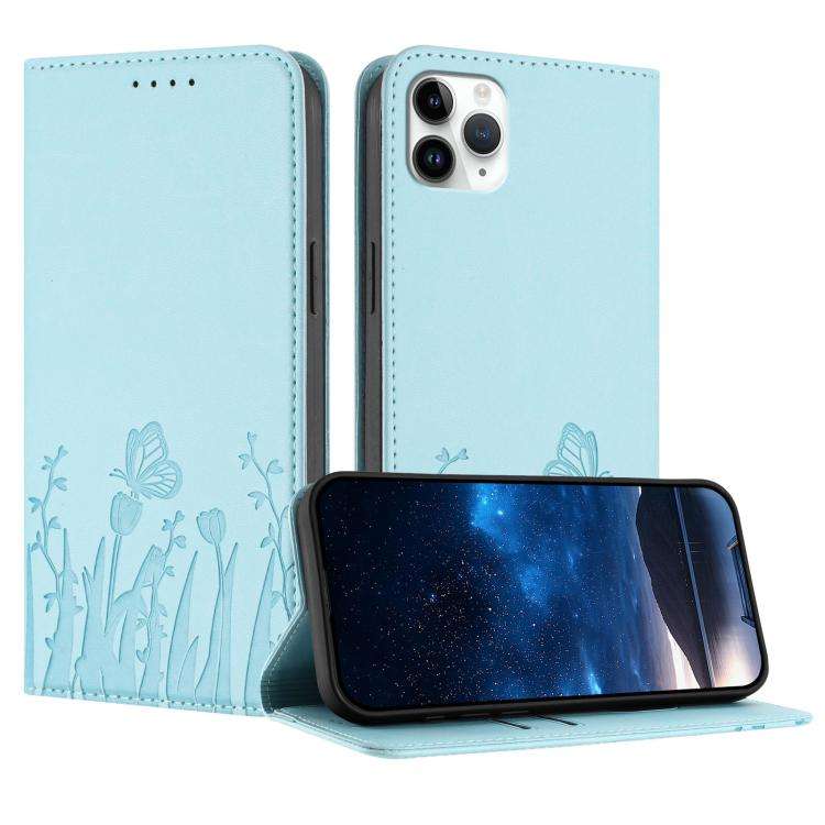 Tulips Butterfly Pattern Magnetic Vegan Leather Phone Case, For iPhone 12 mini, For iPhone 11 Pro...