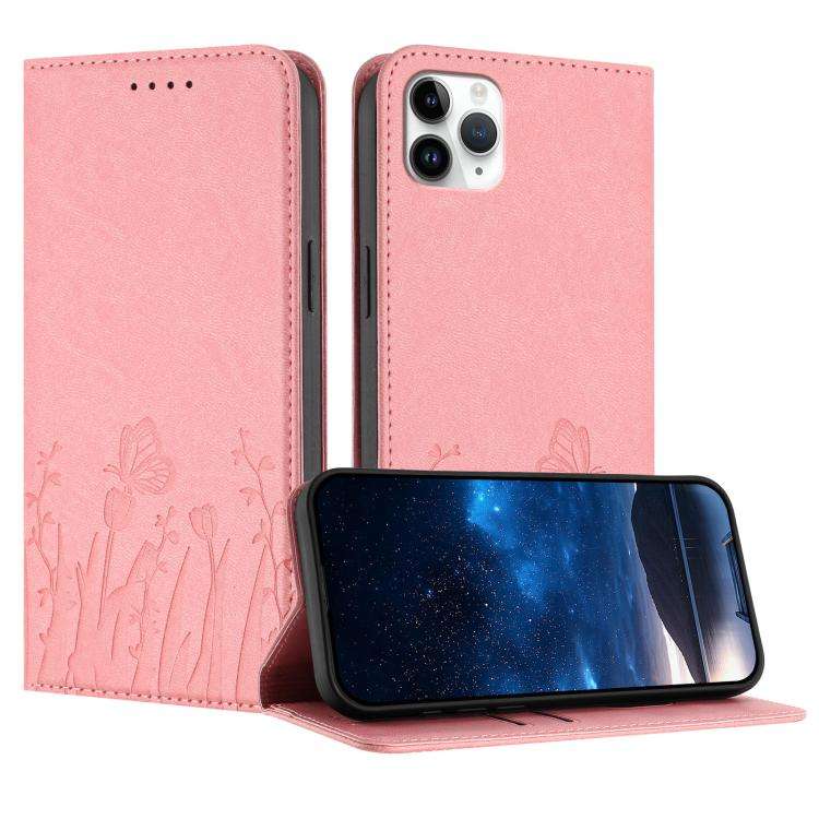 Tulips Butterfly Pattern Magnetic Vegan Leather Phone Case, For iPhone 12 mini, For iPhone 11 Pro...