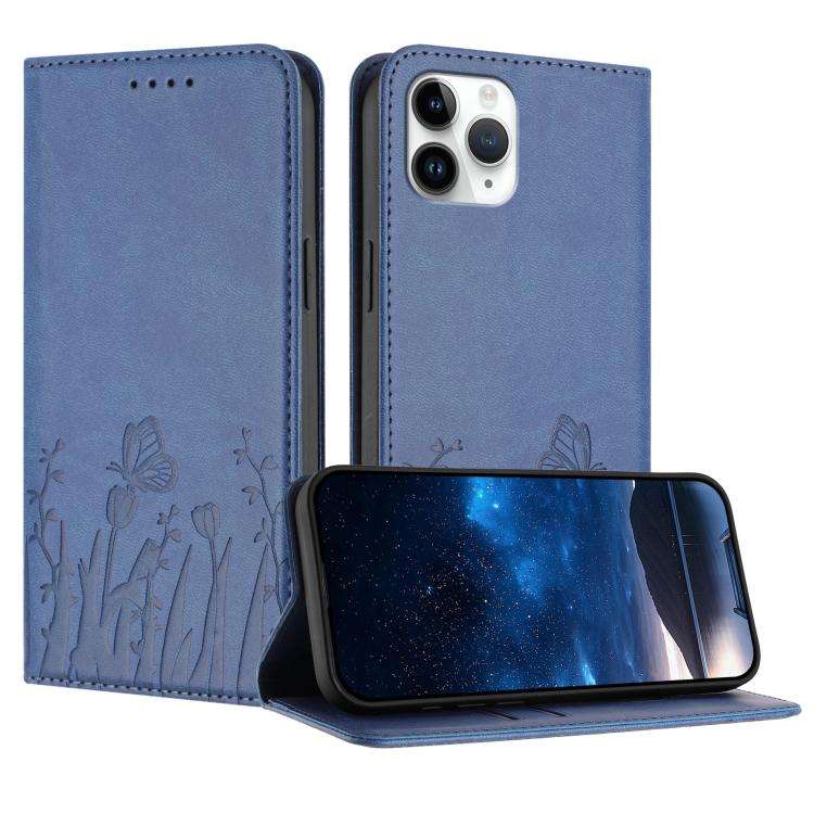 Tulips Butterfly Pattern Magnetic Vegan Leather Phone Case, For iPhone 12 mini, For iPhone 11 Pro...