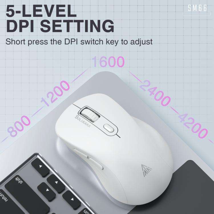 SOLAKAKA SM66 4200DPI 2.4GHz + BT Dual-mode Wireless Mouse, SM66