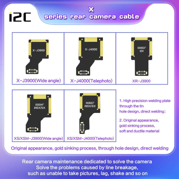 For iPhone X J4000 i2C Back Facing Telephoto Camera Cable, For iPhone X