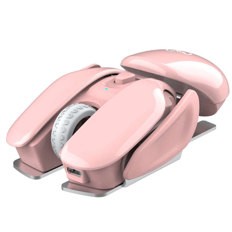 HXSJ T37 2.4GHz 1600dpi 3-modes Adjustable Wireless Mute Mouse, T37 Pink