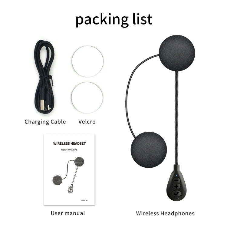 T6 Motorcycle Helmet Bluetooth V5.0 Headset, T6