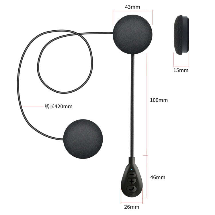 T6 Motorcycle Helmet Bluetooth V5.0 Headset, T6