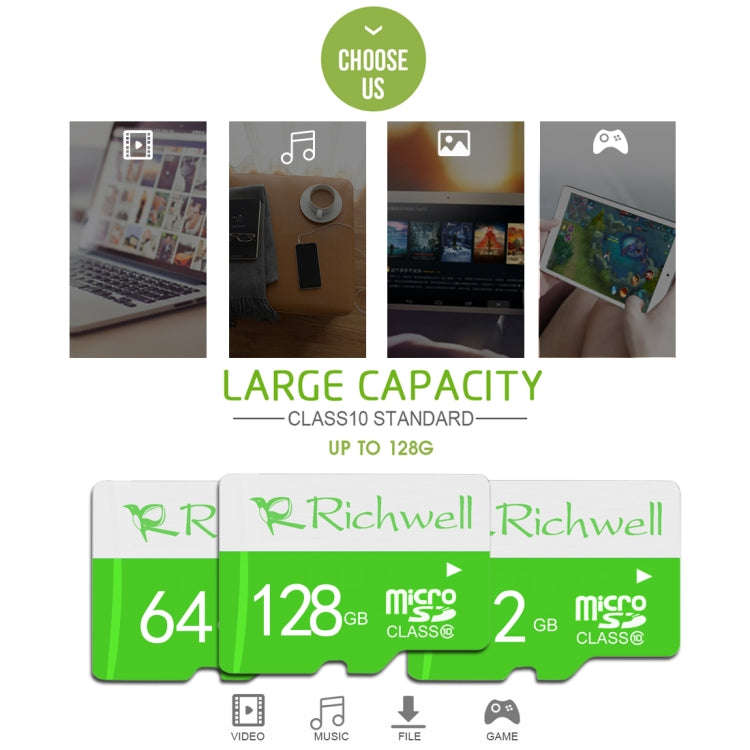 Richwell 16GB High Speed Class 10 Micro SD(TF) Memory Card, 16GB