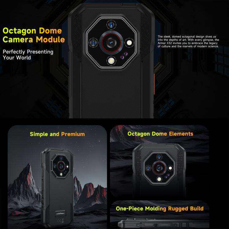 Ulefone Armor X32 Rugged Phone, 8GB+256GB, Night Vision, 5.65 inch Android 14 MediaTek Helio G91 ...