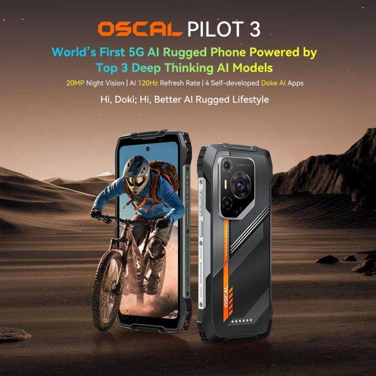 Blackview Oscal Pilot 3 5G Rugged Phone, 12GB+256GB, Night Vision Camera, 6.56 inch Android 15 Me...