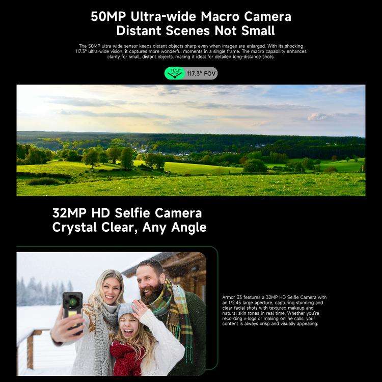 Ulefone Armor 33 Rugged Phone, 12GB+512GB, 6.95 inch Android 15 MediaTek Helio G100 Octa Core, Ne...