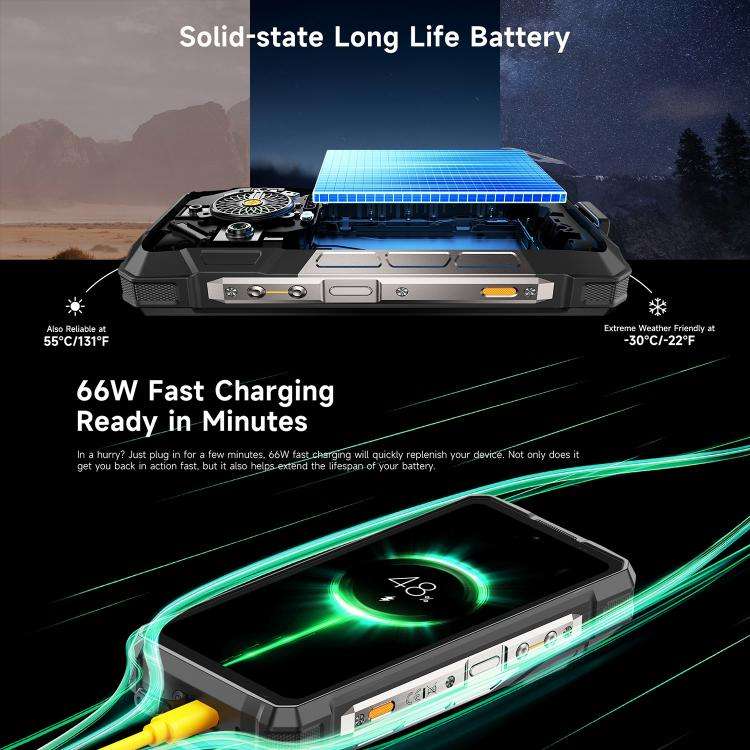 Ulefone Armor 33 Rugged Phone, 12GB+512GB, 6.95 inch Android 15 MediaTek Helio G100 Octa Core, Ne...