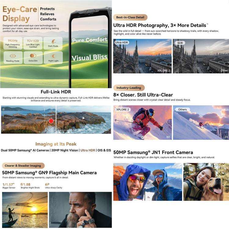 Blackview XPLORE 2, 16GB+1TB, 6.73 inch Android 15 Dimensity 8300 MT6897 Octa Core, Network: 5G, ...
