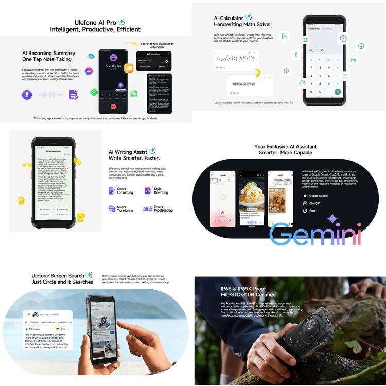 Ulefone RugKing, 8GB+256GB, IP68/IP69K Rugged Phone, 5.99 inch Android 15 Unisoc T7255 Octa Core,...