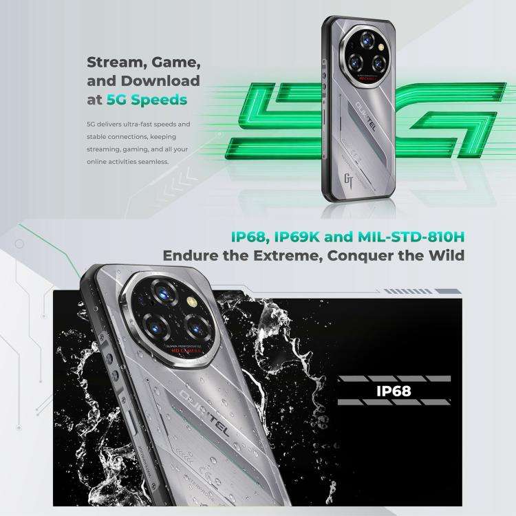 Oukitel WP62 Rugged Phone, 8GB+256GB, 108MP Camera, Fingerprint Identification, 6.6 inch Android ...