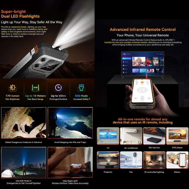 Blackview XPLORE 1, 16GB+512GB, 6.78 inch Android 15 Dimensity 7050 MT8791V/HZA Octa Core, Networ...