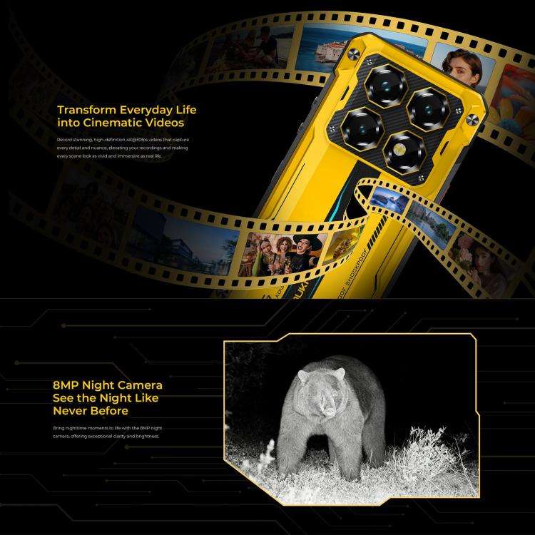 Oukitel WP60 Rugged Phone, 12GB+512GB, Night Vision, 108MP Camera, Side Fingerprint, 7.2 inch And...