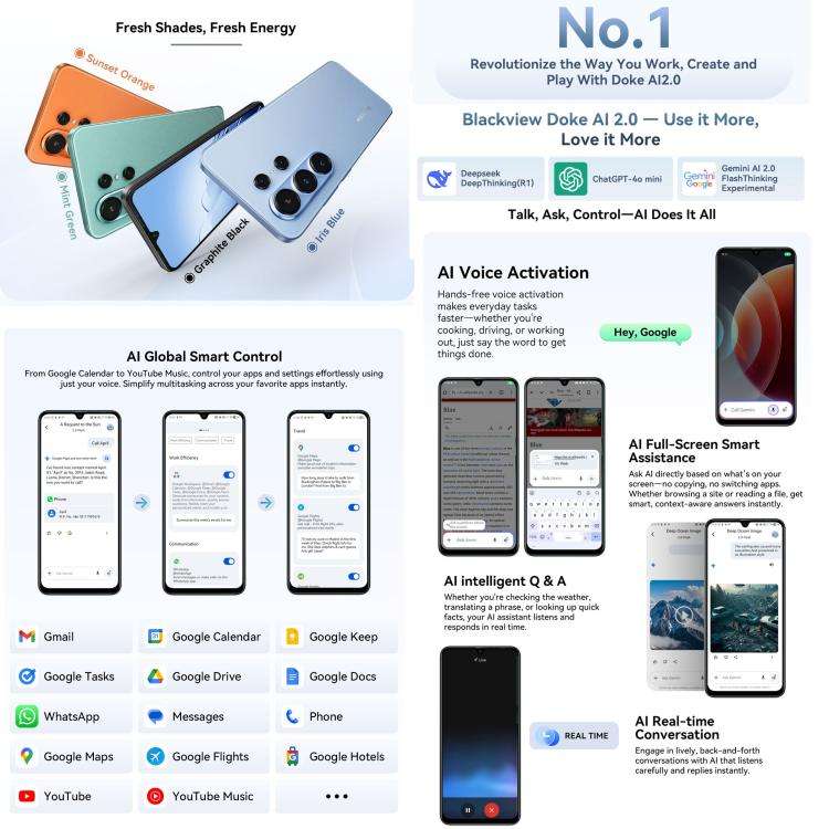 Blackview WAVE 10, 8GB+256GB, 6.88 inch Android 16 Unisoc UMS9230E Octa Core, Network: 4G, OTG, W...