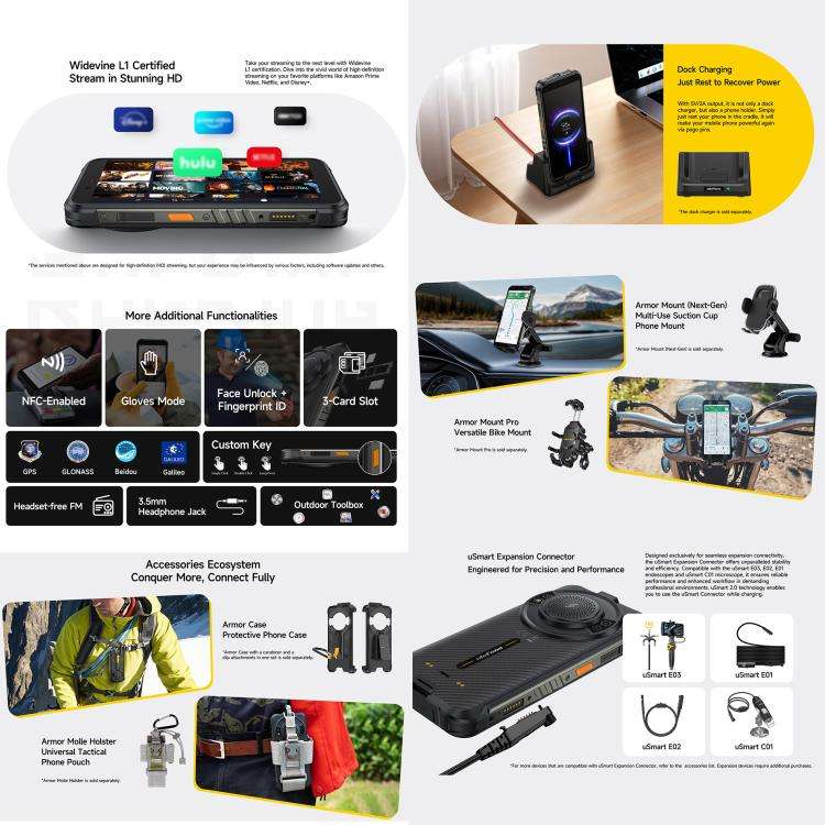 Ulefone RugKing, 8GB+128GB, IP68/IP69K Rugged Phone, 5.99 inch Android 15 Unisoc T7255 Octa Core,...