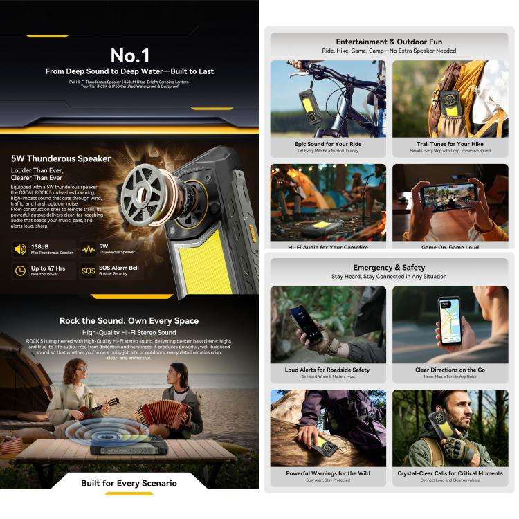 Blackview ROCK 5 Rugged Phone, 12GB+256GB, 6.67 inch Android 16 Helio G100 MT8781 Octa Core, Netw...