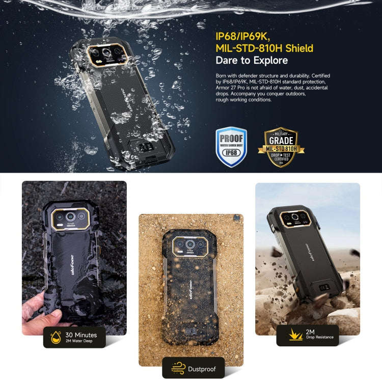 Ulefone Armor 27 Pro Rugged Phone, 12GB+256GB, Night Vision, 10600mAh, 6.78 inch Android 14 Media...