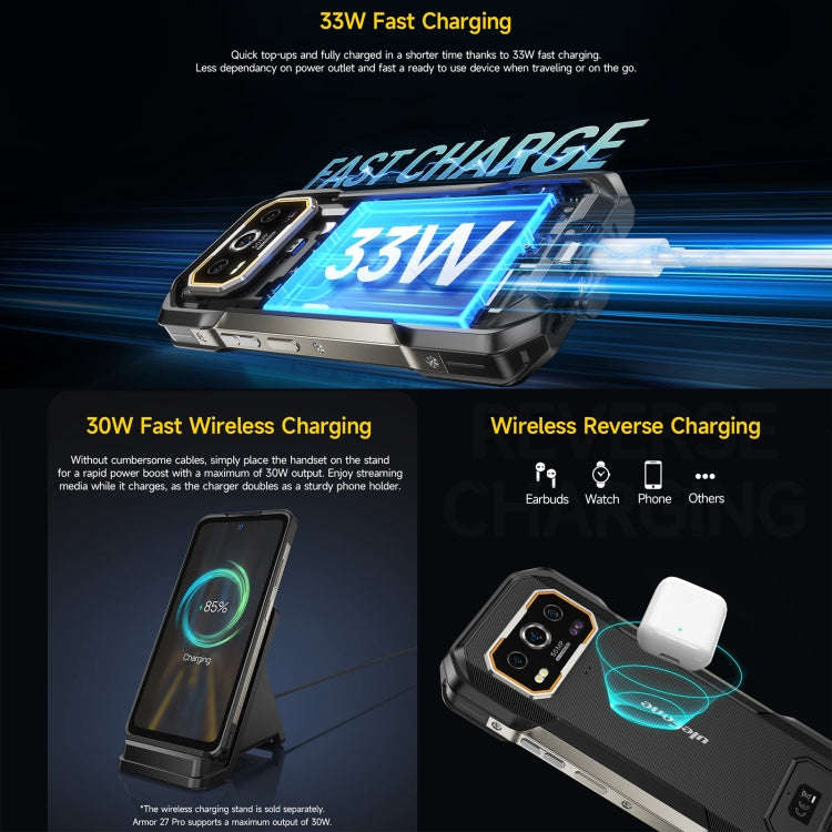 Ulefone Armor 27 Pro Rugged Phone, 12GB+256GB, Night Vision, 10600mAh, 6.78 inch Android 14 Media...