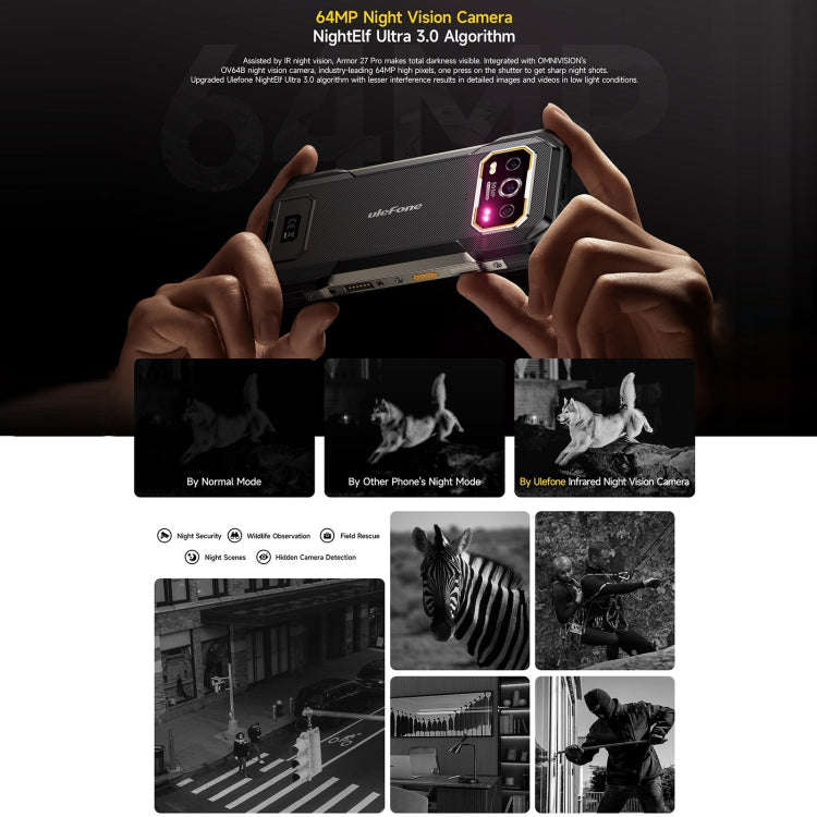 Ulefone Armor 27 Pro Rugged Phone, 12GB+256GB, Night Vision, 10600mAh, 6.78 inch Android 14 Media...