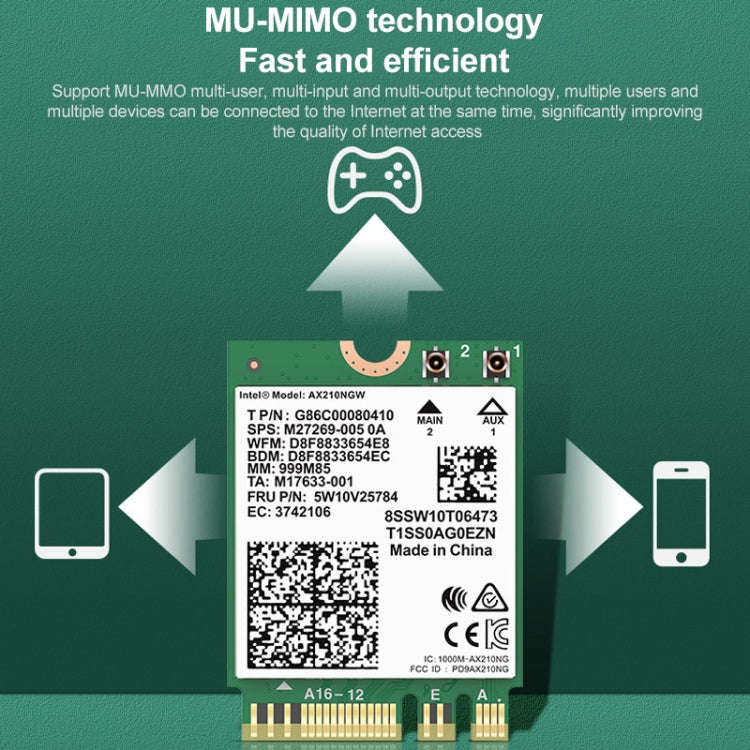 COMFAST AX210 vPro-M 5374Mbps Bluetooth 5.2 Tri-band Wireless Network Card, AX210