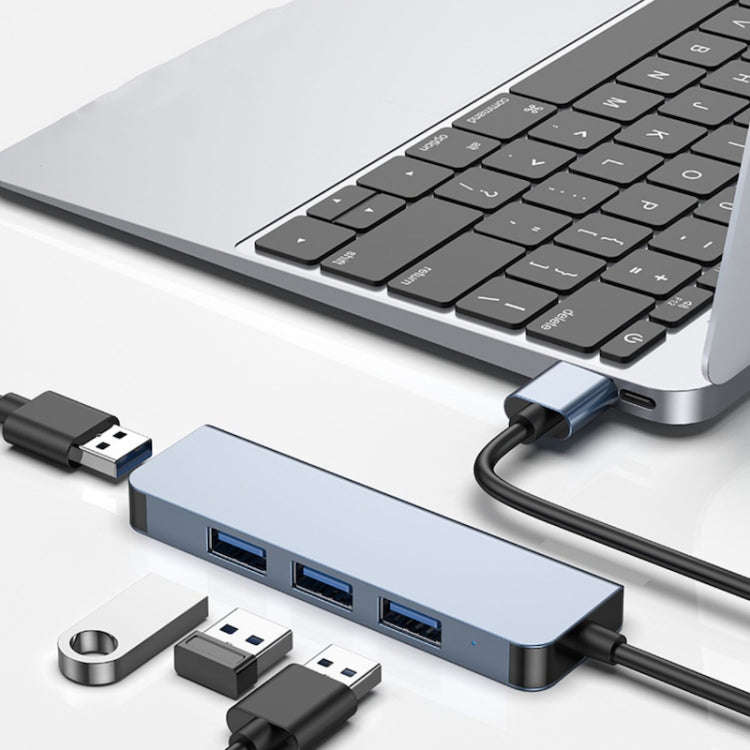 4 in 1 USB to USB3.0x4 HUB Adapter, Cable Length: 1.2m, BYL-2013U3 12cm