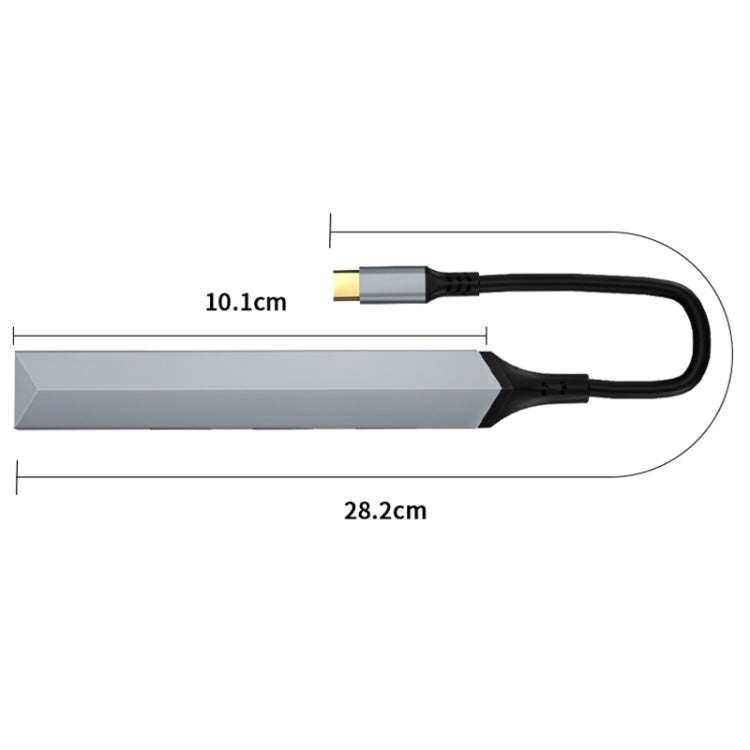 V253 5 in 1 USB-C/Type-C to USB Multifunctional Docking Station HUB Adapter, V253