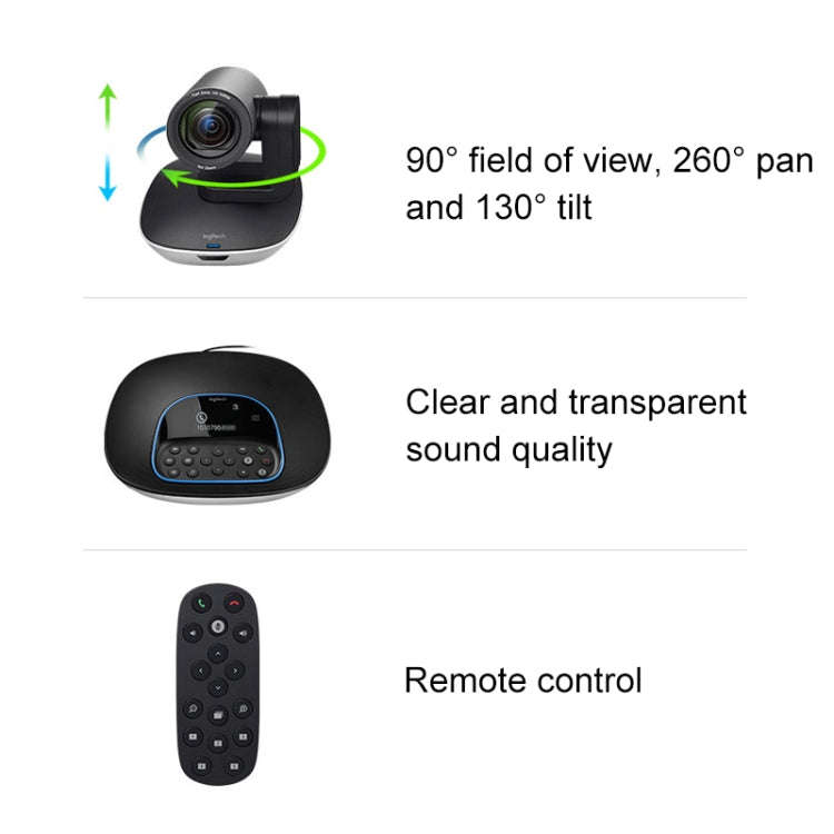 Logitech CC3500e HD 1080P Online Class Video Business Teleconference Camera, EU Plug