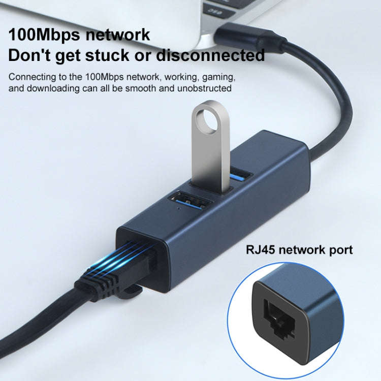 RDS 6307-4 USB-C / Type-C to USB3.0 + Triple USB2.0 4 in 1 HUB Adapter, 6307-4
