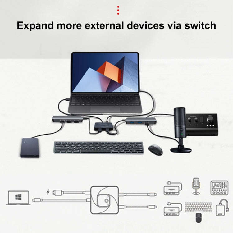 C-HD019 USB-C / Type-C Full-featured Bidirectional Switch Supports 8K HD Display, C-HD019