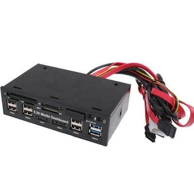 5.25 inch Media PC Dashboard Card Reader 2 x USB 3.0 + 6 x USB 2.0 SATA, 2 x USB 3.0 + 6 x USB 2....