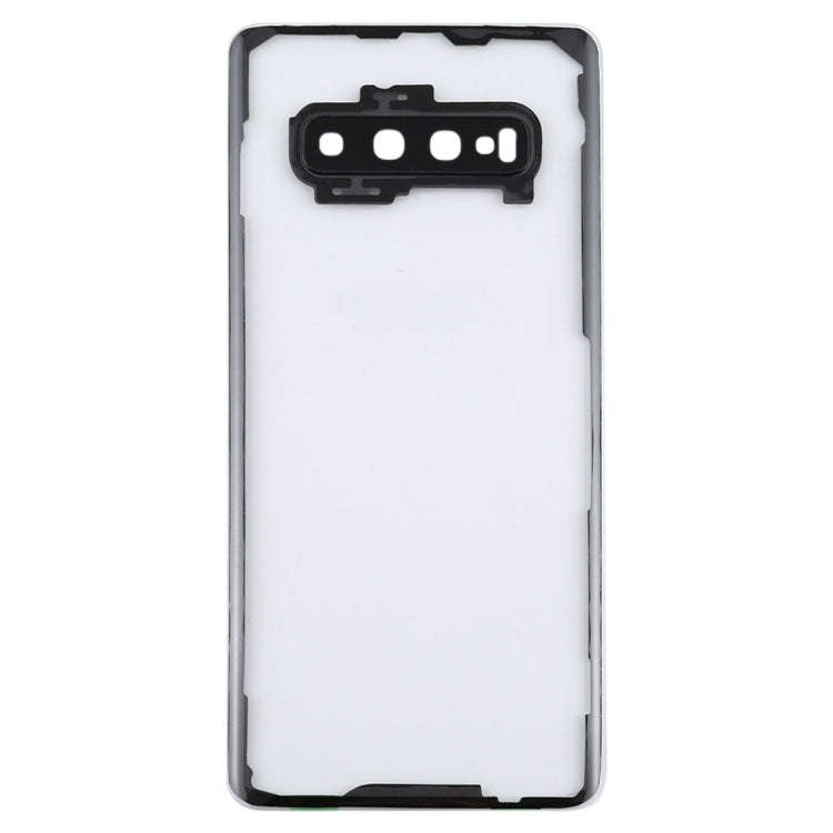 For Samsung Galaxy S10+ SM-G9750 G975F Transparent Battery Back Cover with Camera Lens Frame, For...