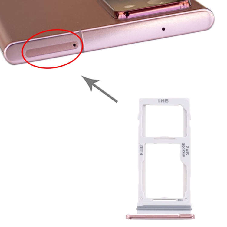 For Samsung Galaxy Note20 Ultra SIM Card Tray + SIM Card Tray / Micro SD Card Tray, For Samsung G...