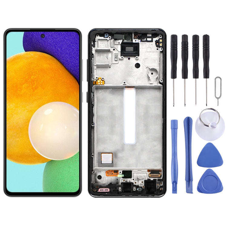 Original LCD Screen and Digitizer Full Assembly With Frame for Samsung Galaxy A52 SM-A526(5G Vers...