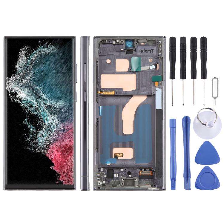For Samsung Galaxy S22 Ultra SM-S908B 6.72 inch TFT LCD Screen Digitizer Full Assembly with Frame...