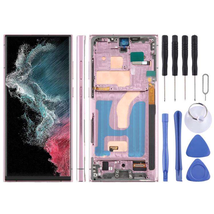 For Samsung Galaxy S22 Ultra SM-S908B 6.72 inch TFT LCD Screen Digitizer Full Assembly with Frame...